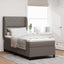 Box spring seng med hovedgærde Gråbrun 100 x 200 cm Stof