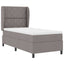 Box spring seng med hovedgærde Gråbrun 100 x 200 cm Stof