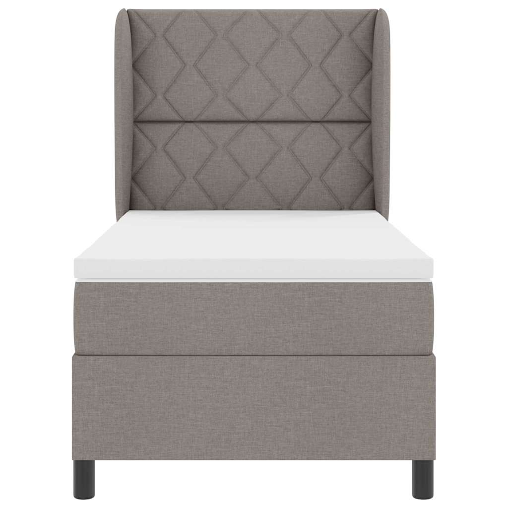 Box spring seng med hovedgærde Gråbrun 100 x 200 cm Stof