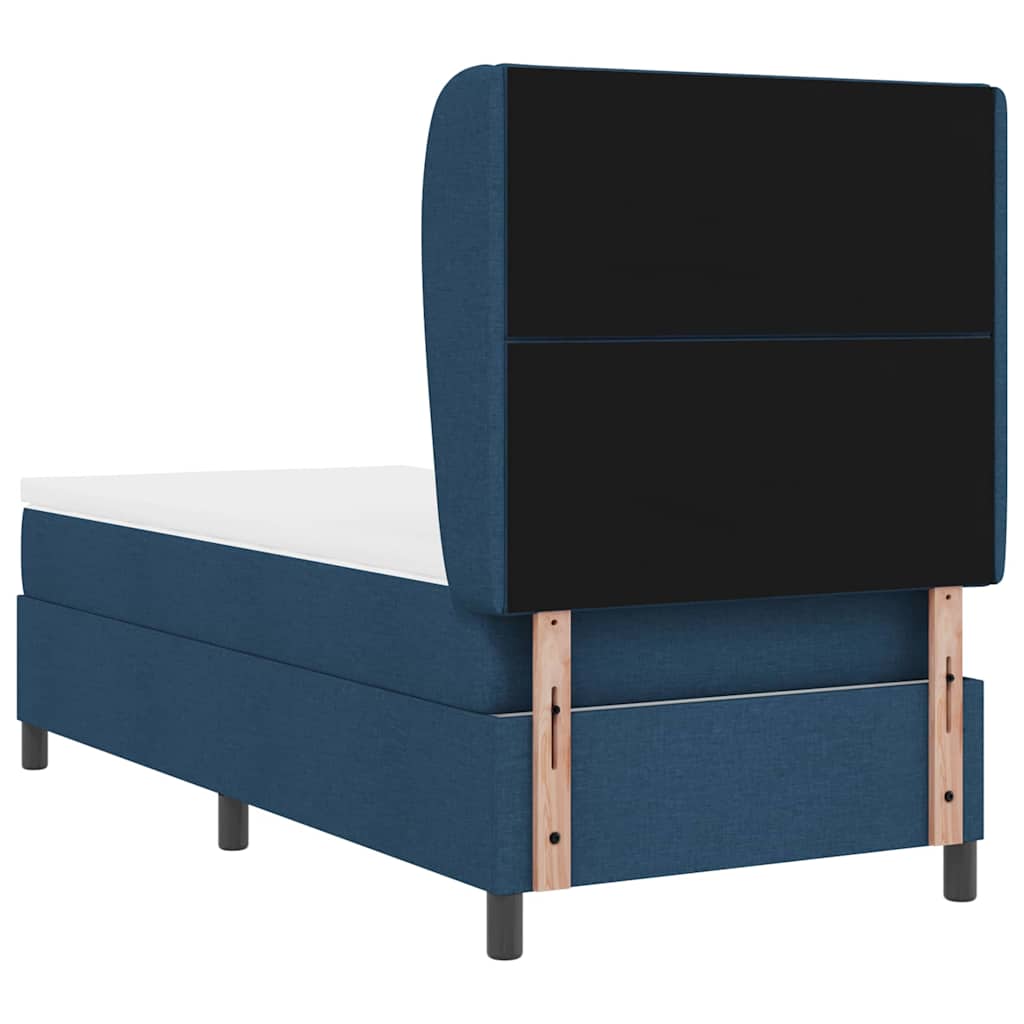 Box spring seng med hovedgærde Blå 100 x 200 cm Stof