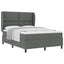 Box spring seng med hovedgærde Mørkegrå 140 x 190 cm Stof