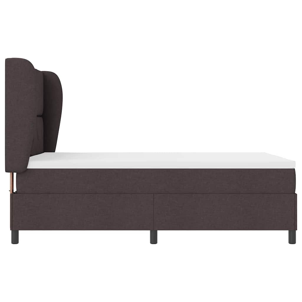 Box spring seng med hovedgærde Mørkebrun 140 x 190 cm Stof