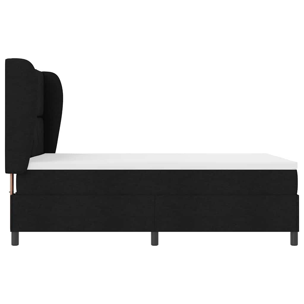 Box spring seng med hovedgærde Sort 140 x 200 cm Stof