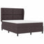 Box spring seng med hovedgærde Mørkebrun 140 x 200 cm Stof