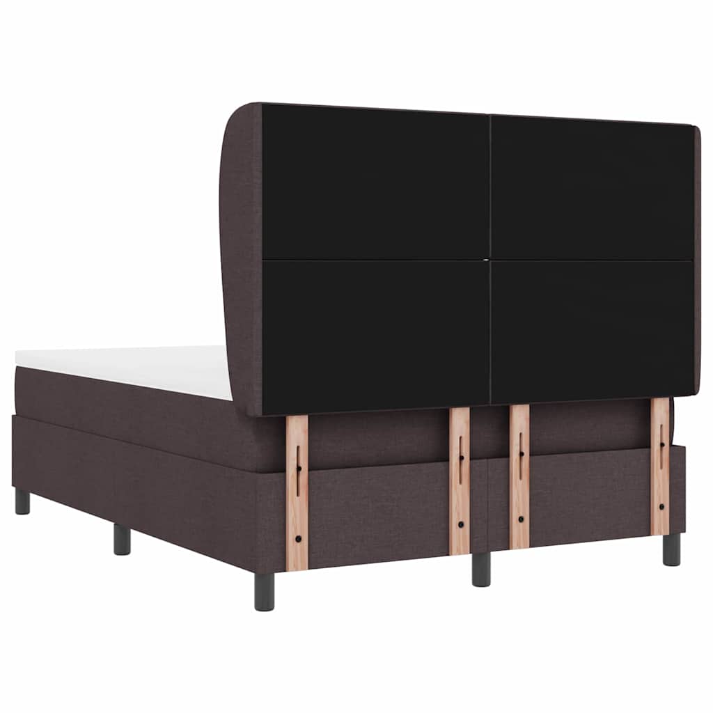 Box spring seng med hovedgærde Mørkebrun 140 x 200 cm Stof