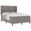 Box spring seng med hovedgærde Gråbrun 140 x 200 cm Stof