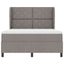 Box spring seng med hovedgærde Gråbrun 140 x 200 cm Stof