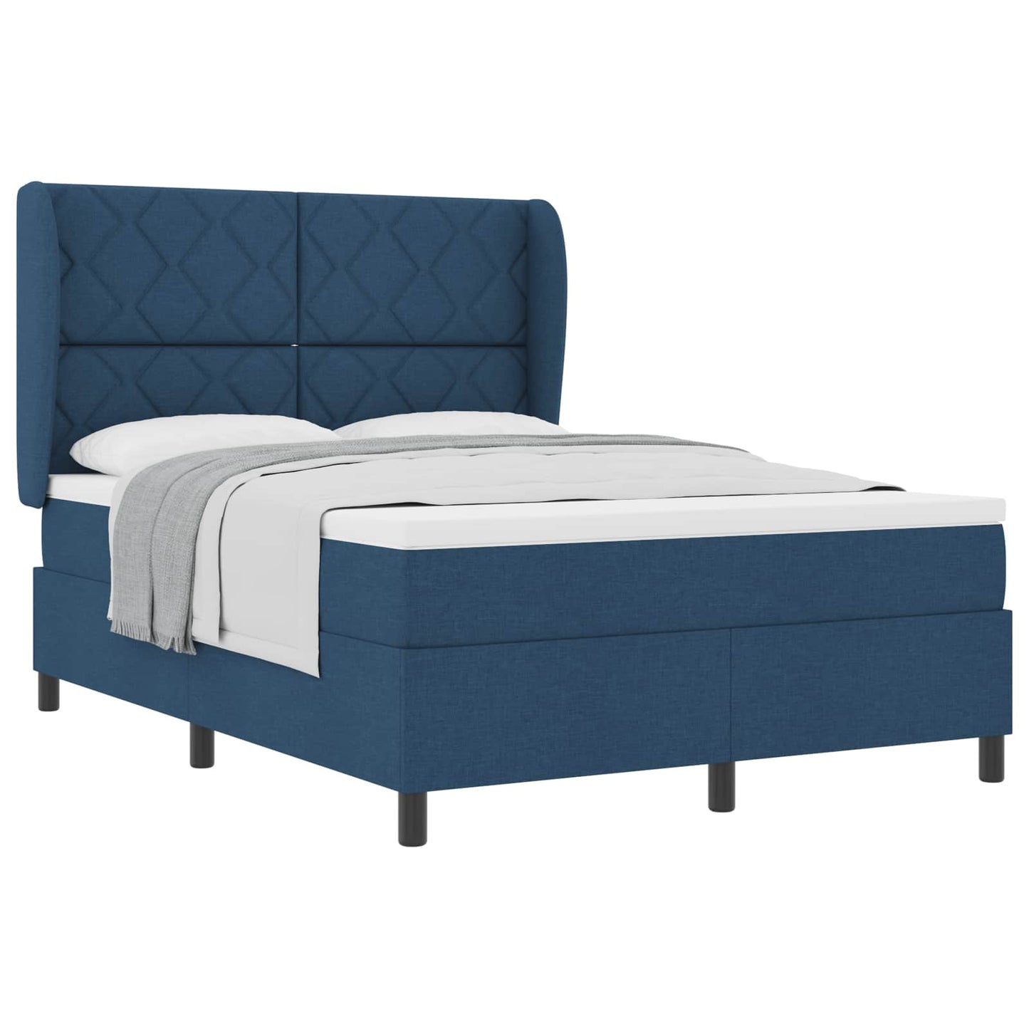 Box spring seng med hovedgærde Blå 140 x 200 cm Stof