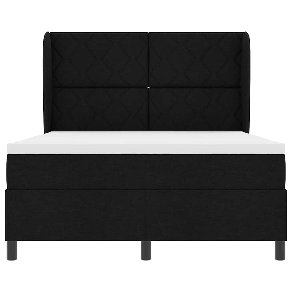 Box spring seng med hovedgærde Sort 160 x 200 cm Stof