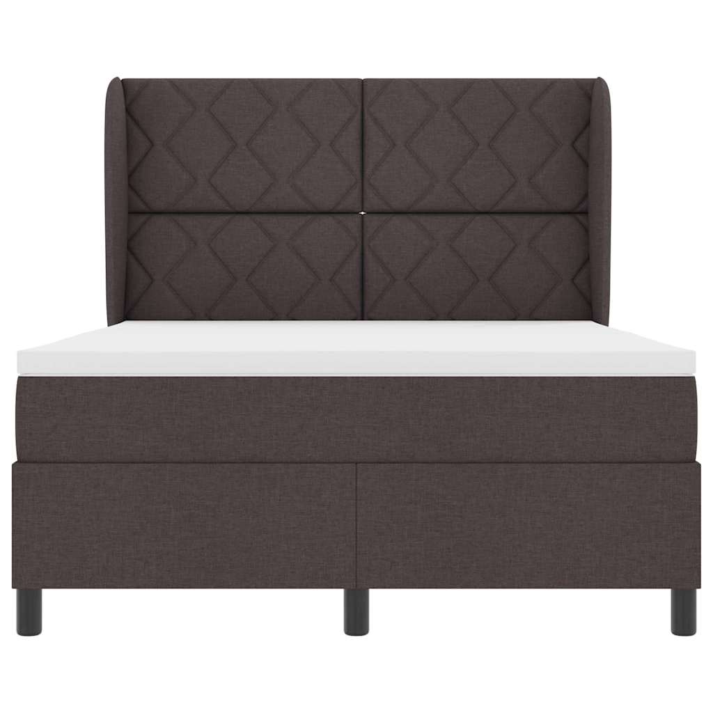 Box spring seng med hovedgærde Mørkebrun 160 x 200 cm Stof