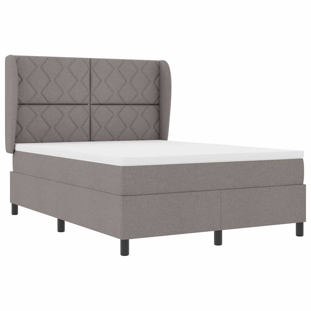 Box spring seng med hovedgærde Gråbrun 160 x 200 cm Stof