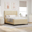 Box spring seng med hovedgærde Creme 160 x 200 cm Stof