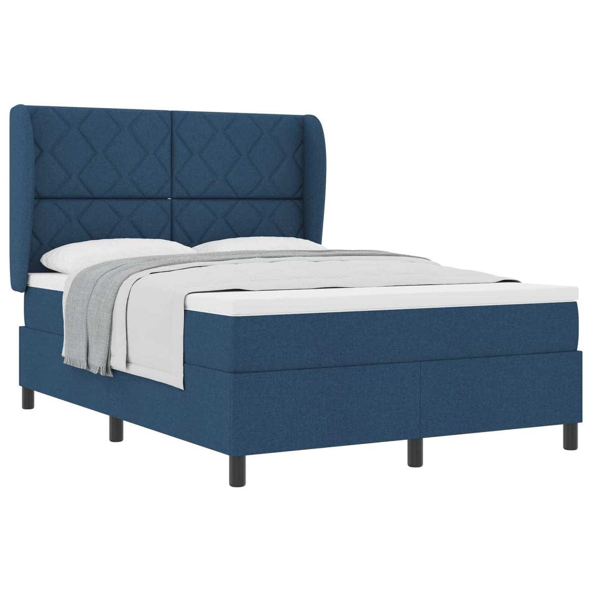 Box spring seng med hovedgærde Blå 160 x 200 cm Stof