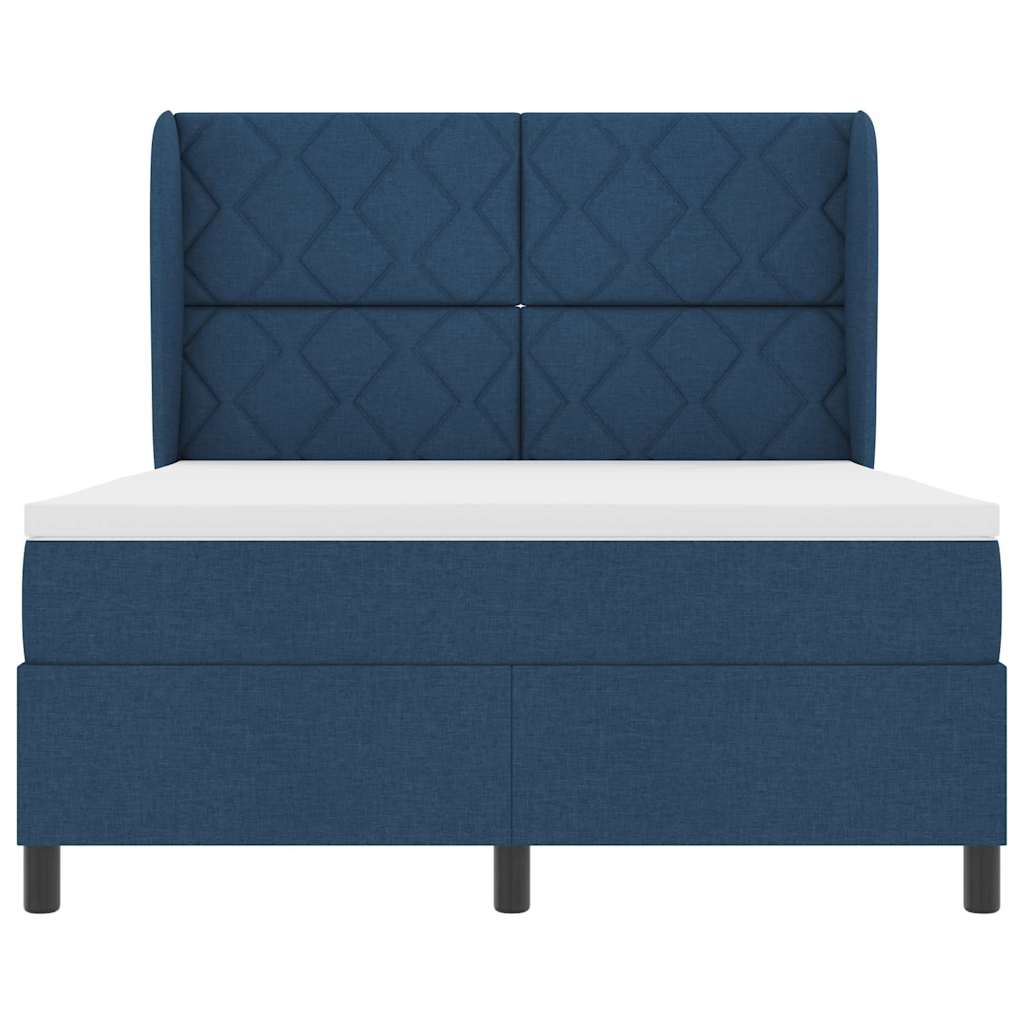 Box spring seng med hovedgærde Blå 160 x 200 cm Stof