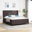 Box spring seng med hovedgærde Mørkebrun 180 x 200 cm Stof