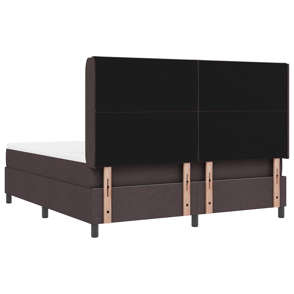 Box spring seng med hovedgærde Mørkebrun 180 x 200 cm Stof