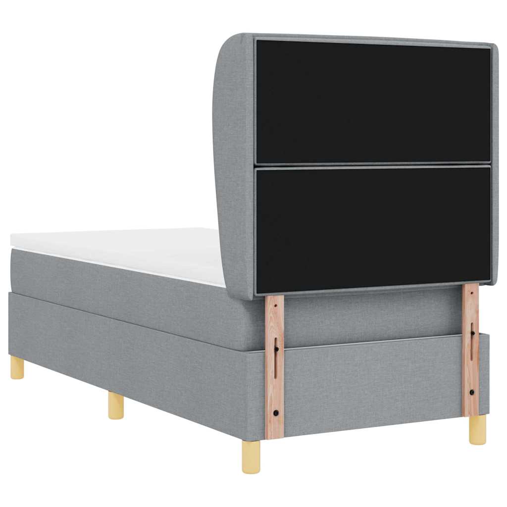 Box spring seng med madras Lysegrå 200 x 80 cm Stof