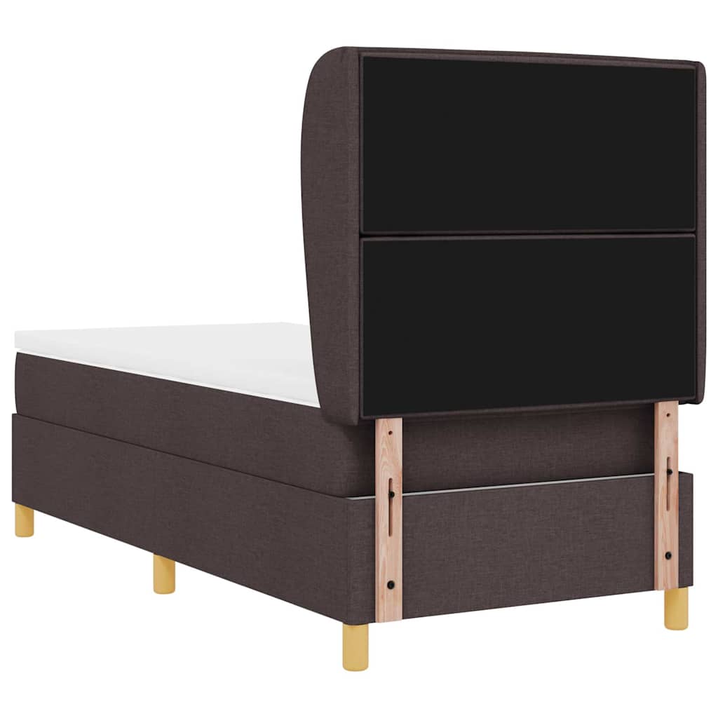 Box spring seng med madras Mørk Brun 200 x 80 cm Stof