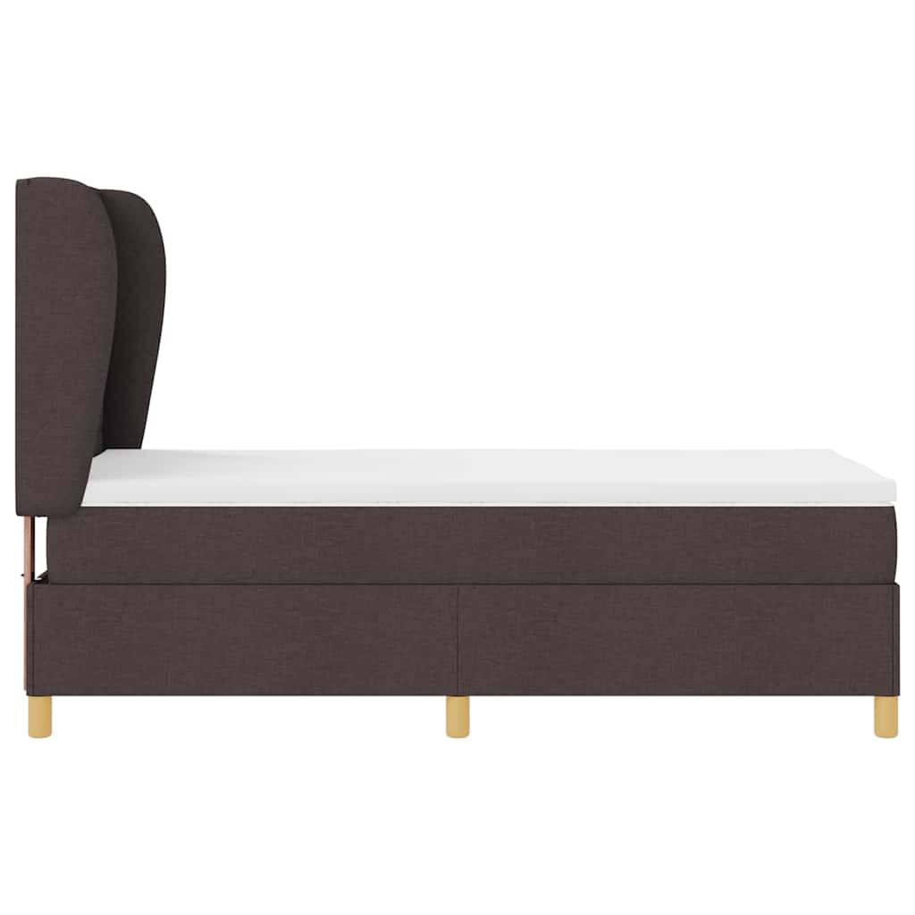 Box spring seng med madras Mørk Brun 200 x 80 cm Stof