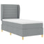 Box spring seng med madras Lysegrå 200 x 90 cm Stof