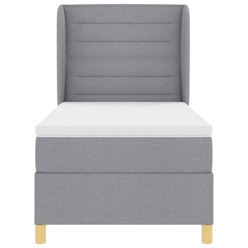 Box spring seng med madras Lysegrå 200 x 90 cm Stof