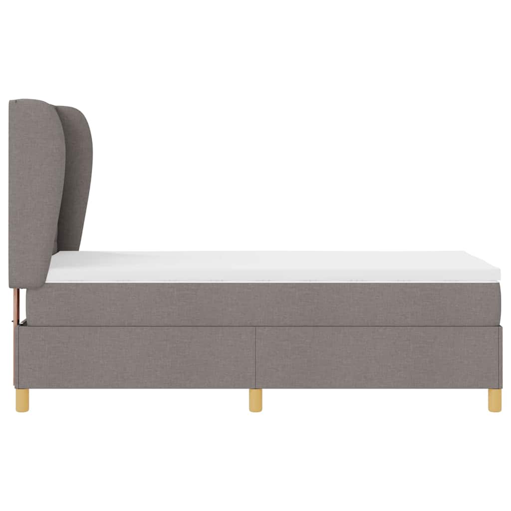 Box spring seng med hovedgærde Gråbrun 200 x 90 cm Stof