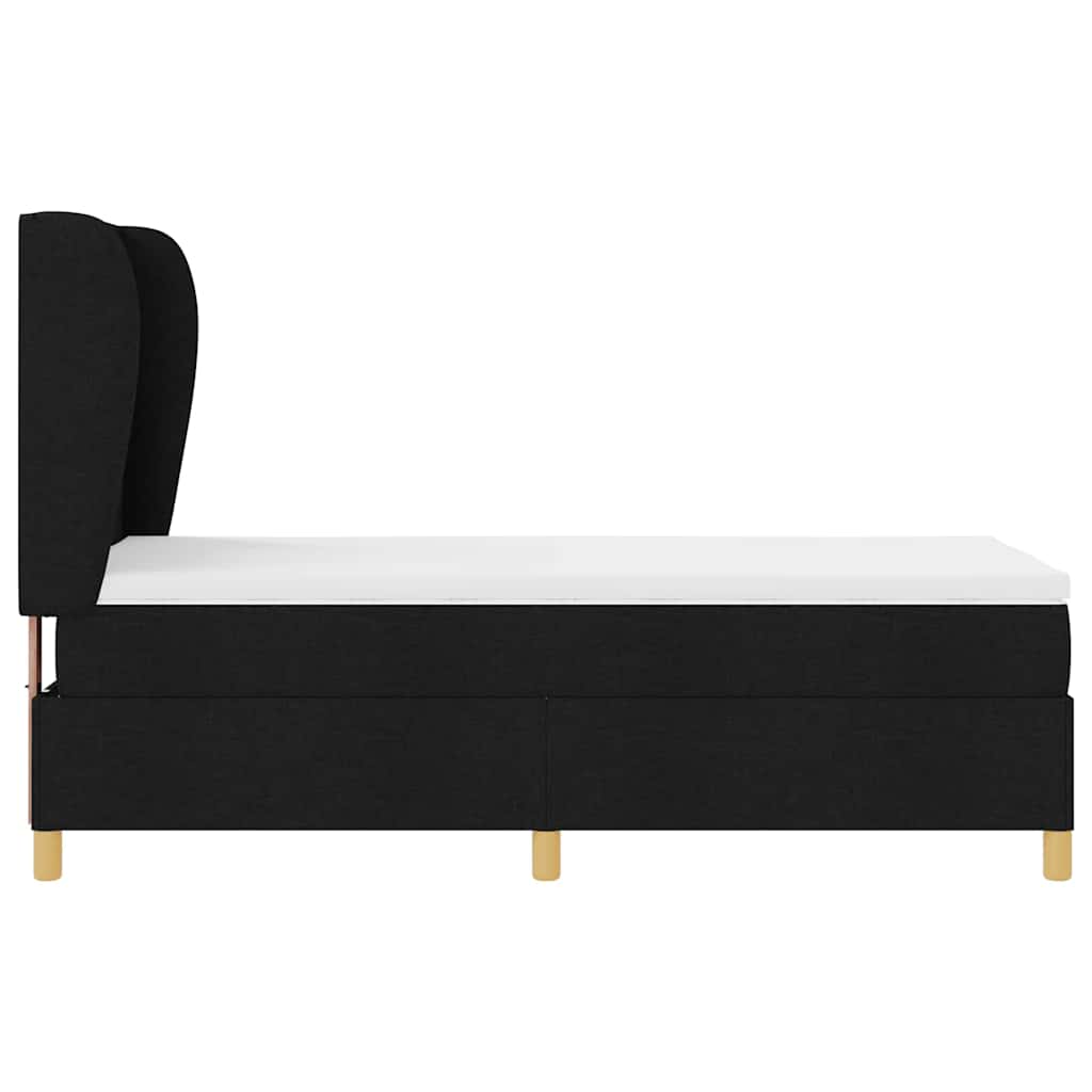 Box spring seng med madras Sort 200 x 100 cm Stof