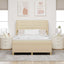 Box spring seng med madras Creme 190 x 140 cm Stof
