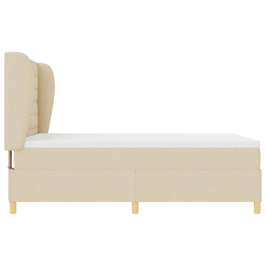 Box spring seng med madras Creme 190 x 140 cm Stof