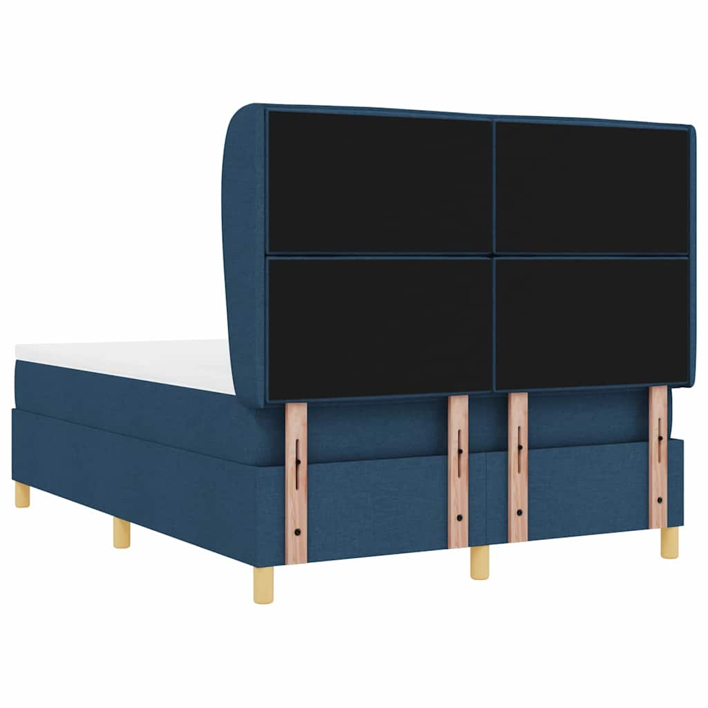 Box spring seng med madras med hovedgærde Blå 200 x 140 cm Stof