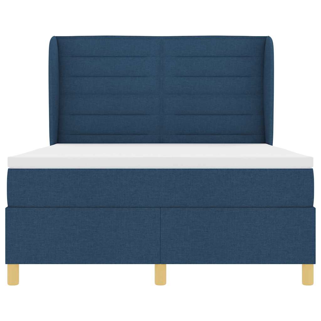 Box spring seng med madras med hovedgærde Blå 200 x 140 cm Stof