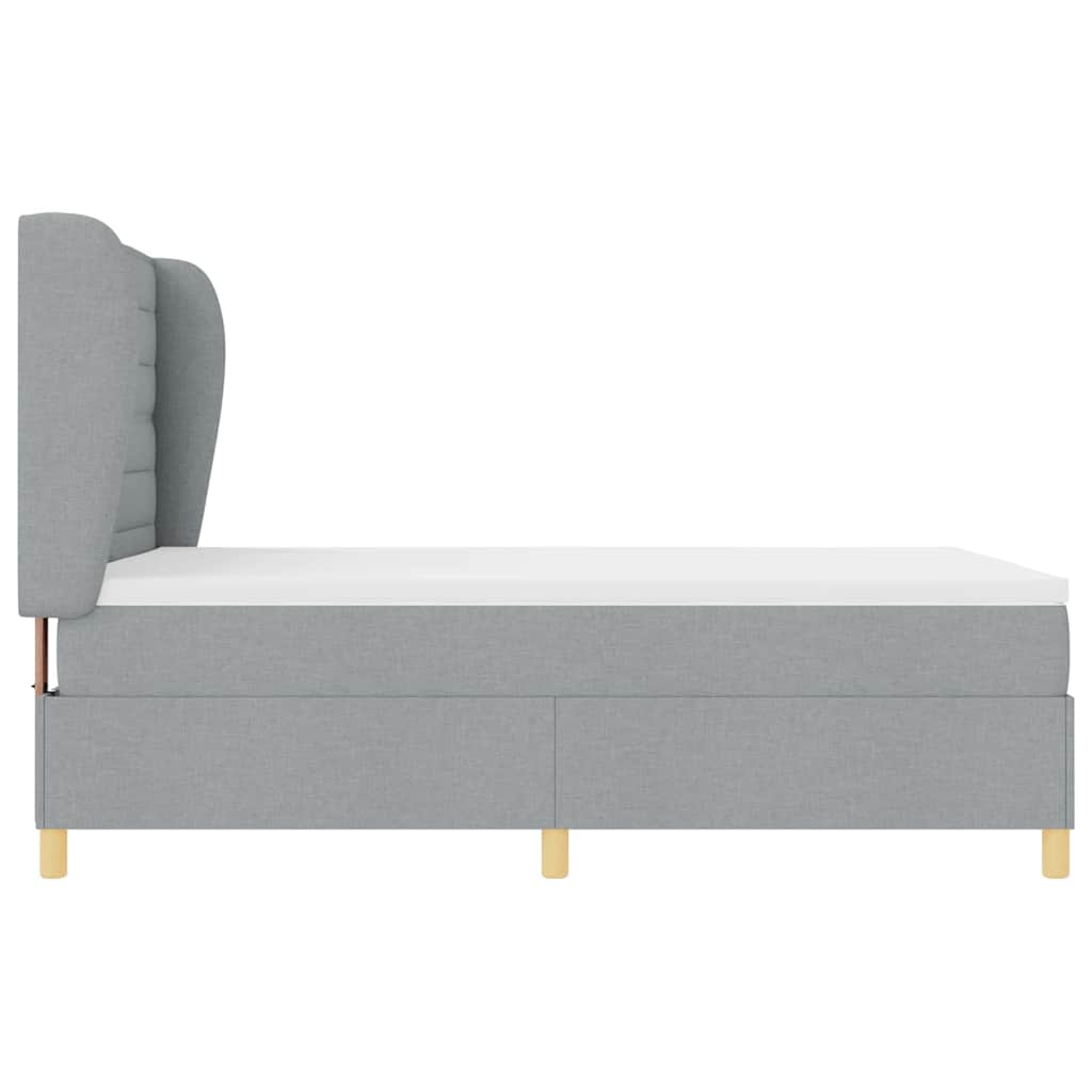 Box spring seng med madras Lysegrå 200 x 160 cm Stof