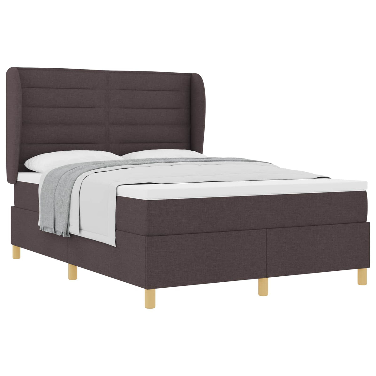 Box spring seng med madras Mørk Brun 200 x 160 cm Stof