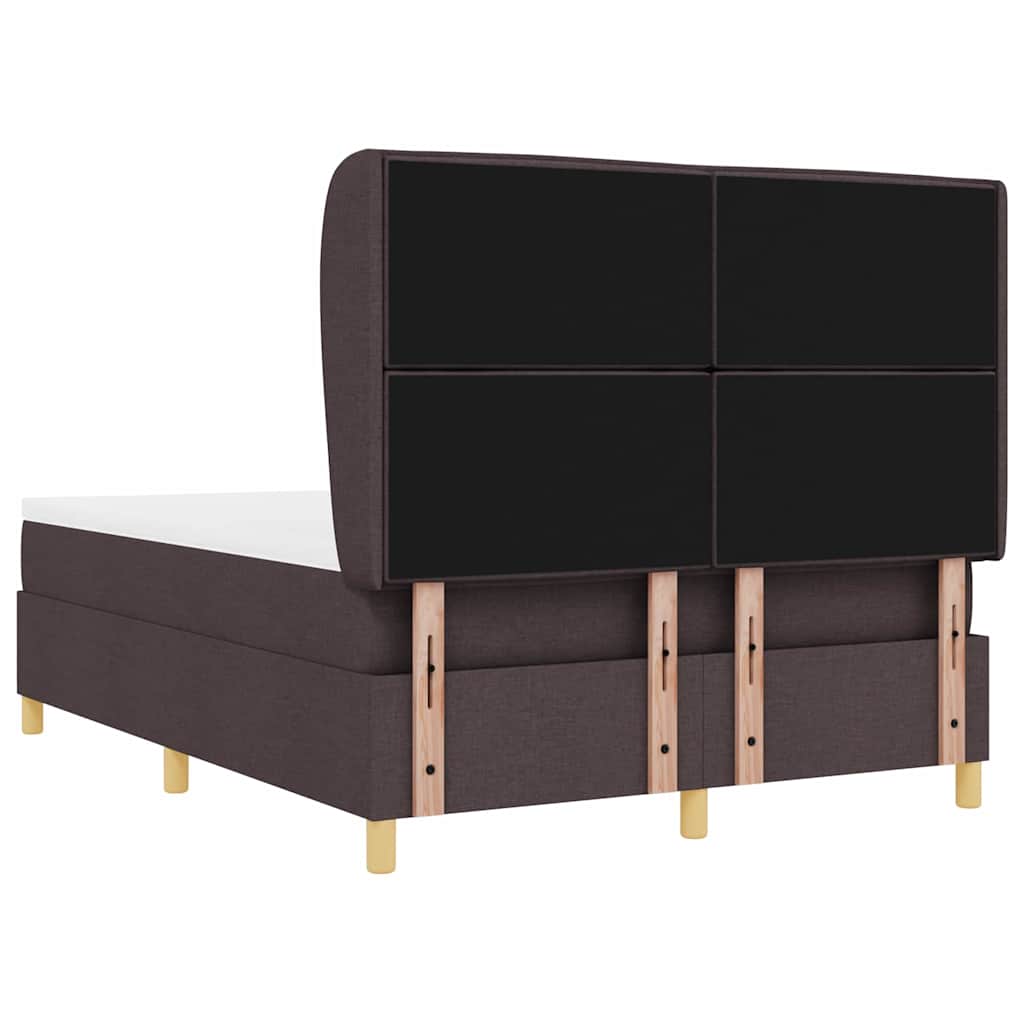 Box spring seng med madras Mørk Brun 200 x 160 cm Stof