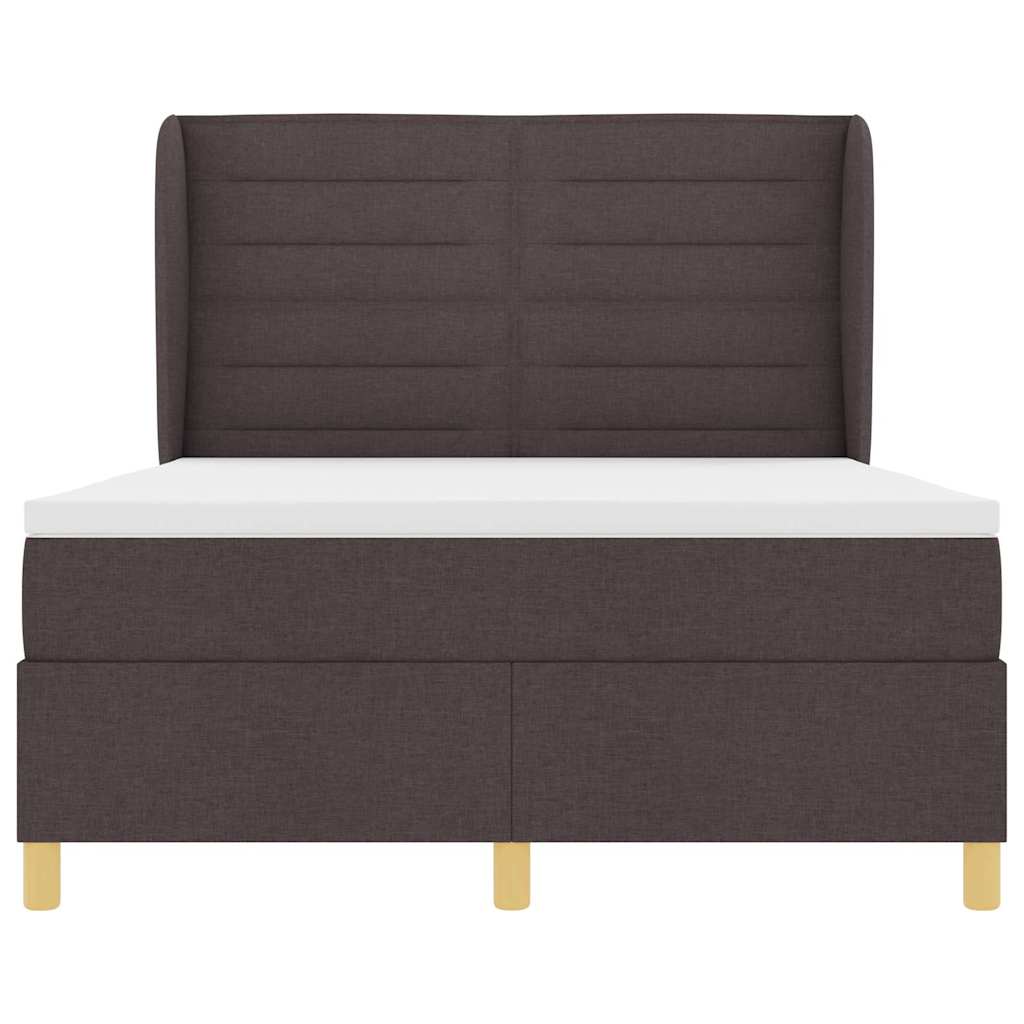 Box spring seng med madras Mørk Brun 200 x 160 cm Stof