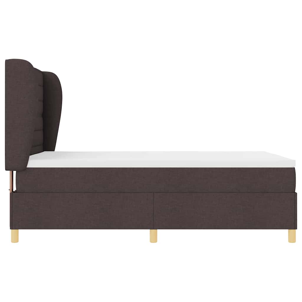 Box spring seng med madras Mørk Brun 200 x 160 cm Stof