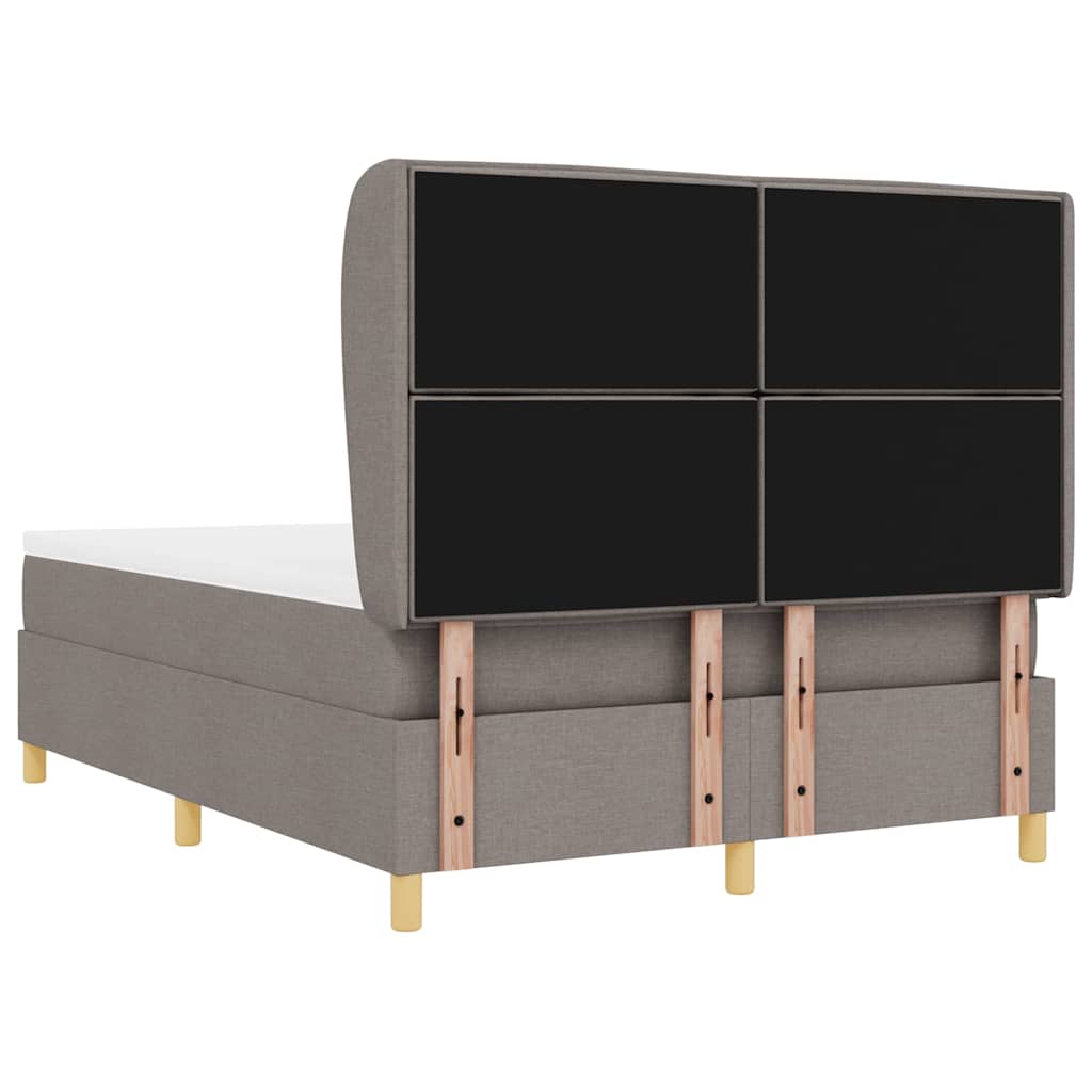 Box spring seng med hovedgærde Gråbrun 200 x 160 cm Stof