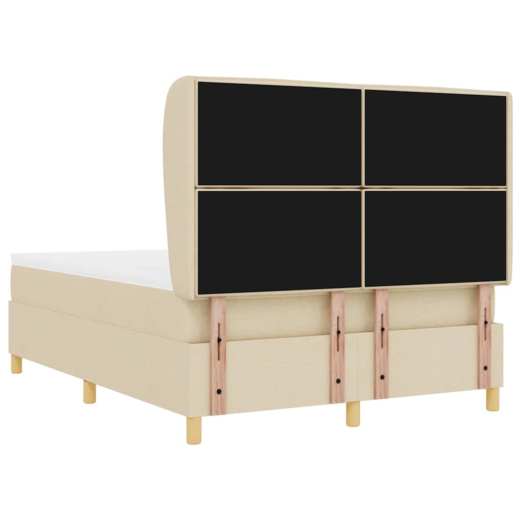 Box spring seng med madras Creme 200 x 160 cm Stof