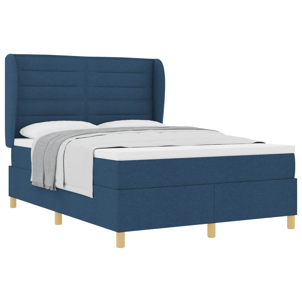 Box spring seng med madras med hovedgærde Blå 200 x 160 cm Stof