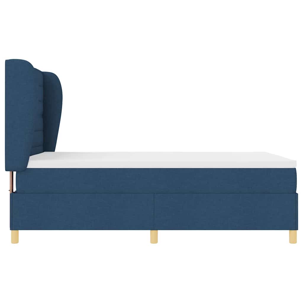 Box spring seng med madras med hovedgærde Blå 200 x 160 cm Stof