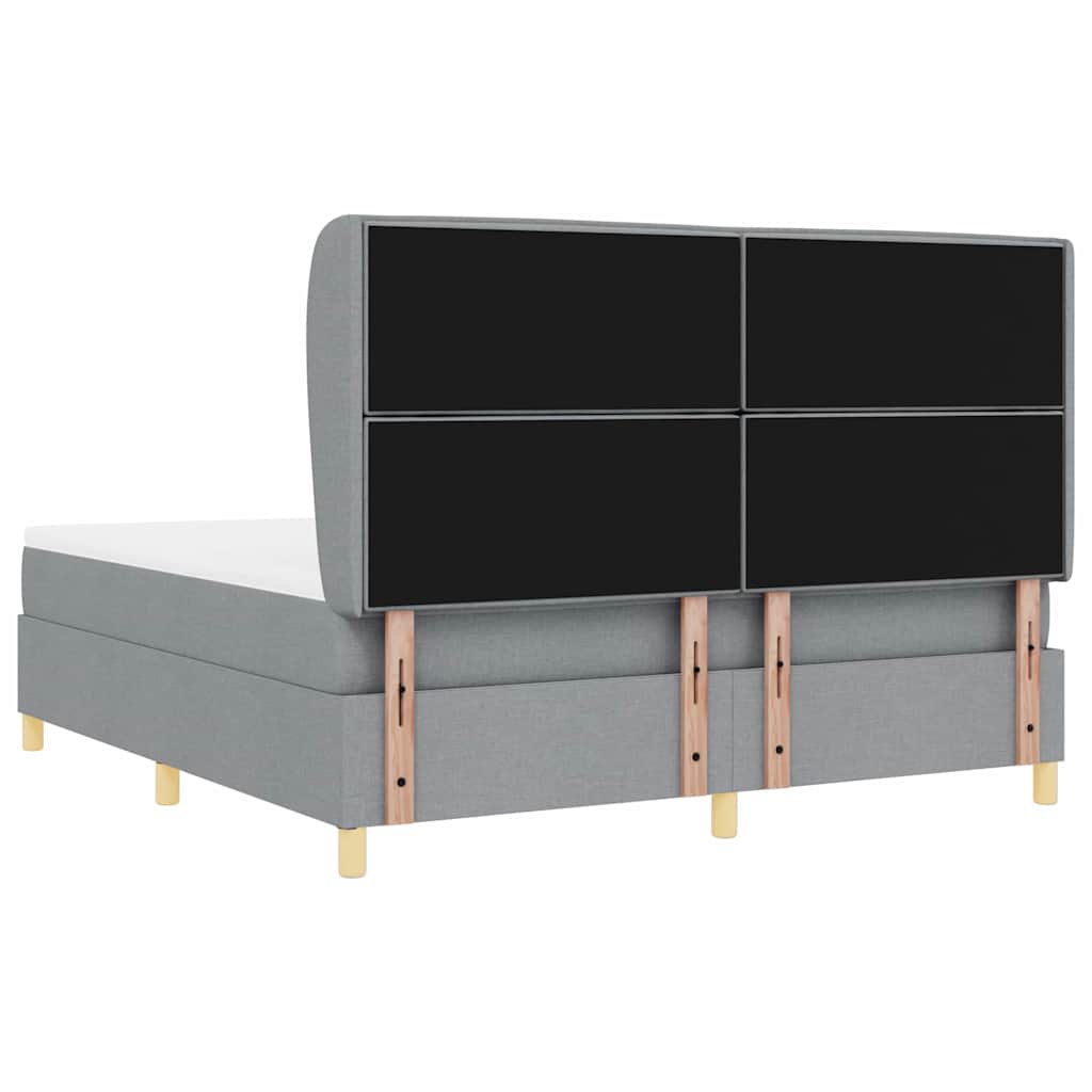 Box spring seng med madras Lysegrå 200 x 180 cm Stof