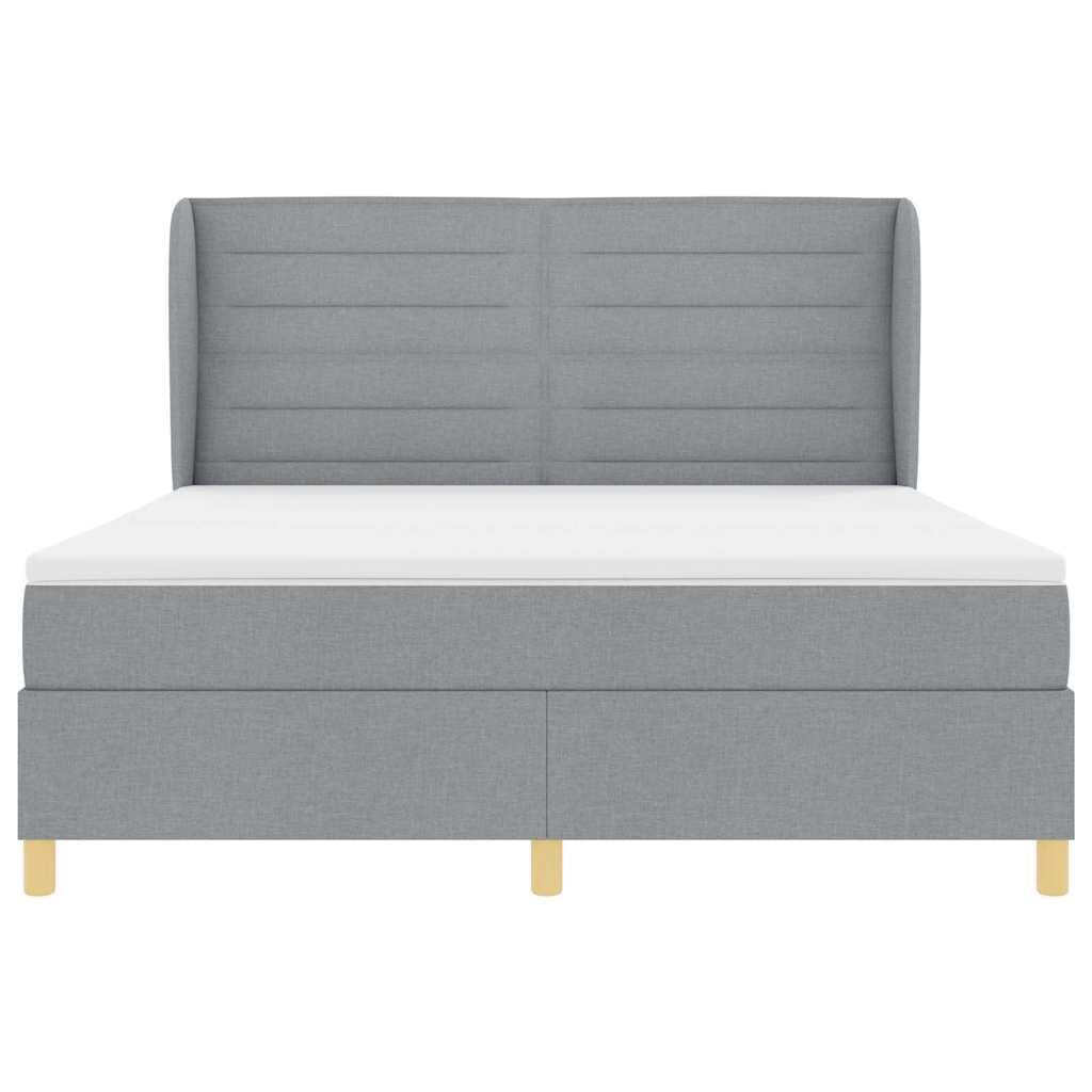 Box spring seng med madras Lysegrå 200 x 180 cm Stof