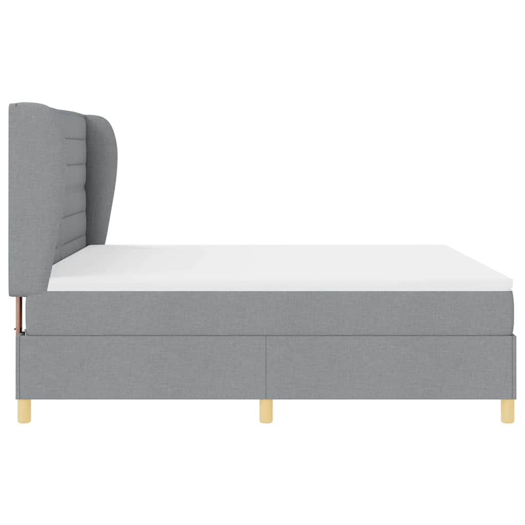 Box spring seng med madras Lysegrå 200 x 180 cm Stof