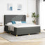 Box spring seng med madras Mørkegrå 200 x 180 cm Stof