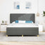 Box spring seng med madras Mørkegrå 200 x 180 cm Stof