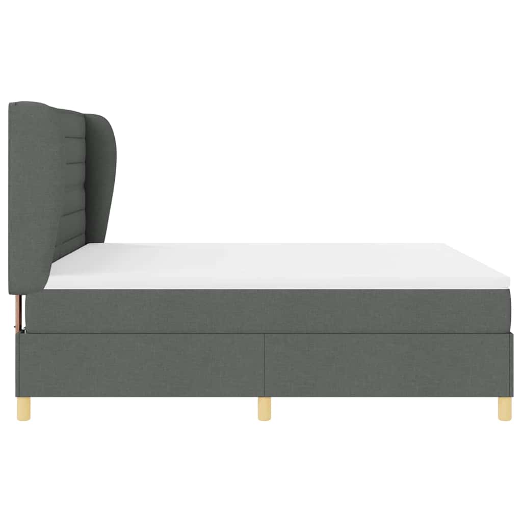 Box spring seng med madras Mørkegrå 200 x 180 cm Stof