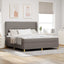 Box spring seng med hovedgærde Gråbrun 200 x 180 cm Stof