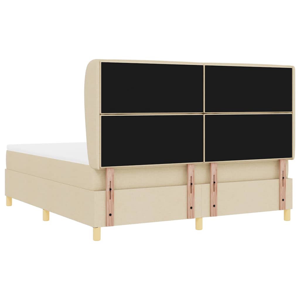 Box spring seng med madras Creme 200 x 180 cm Stof