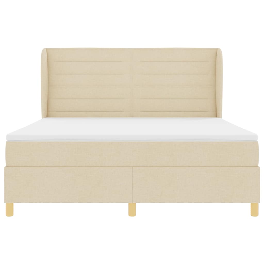 Box spring seng med madras Creme 200 x 180 cm Stof