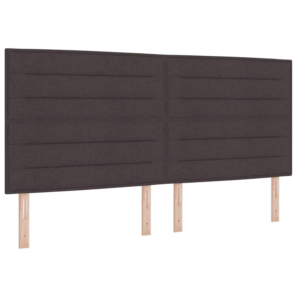 Box spring seng med madras Mørk Brun 200 x 200 cm Stof